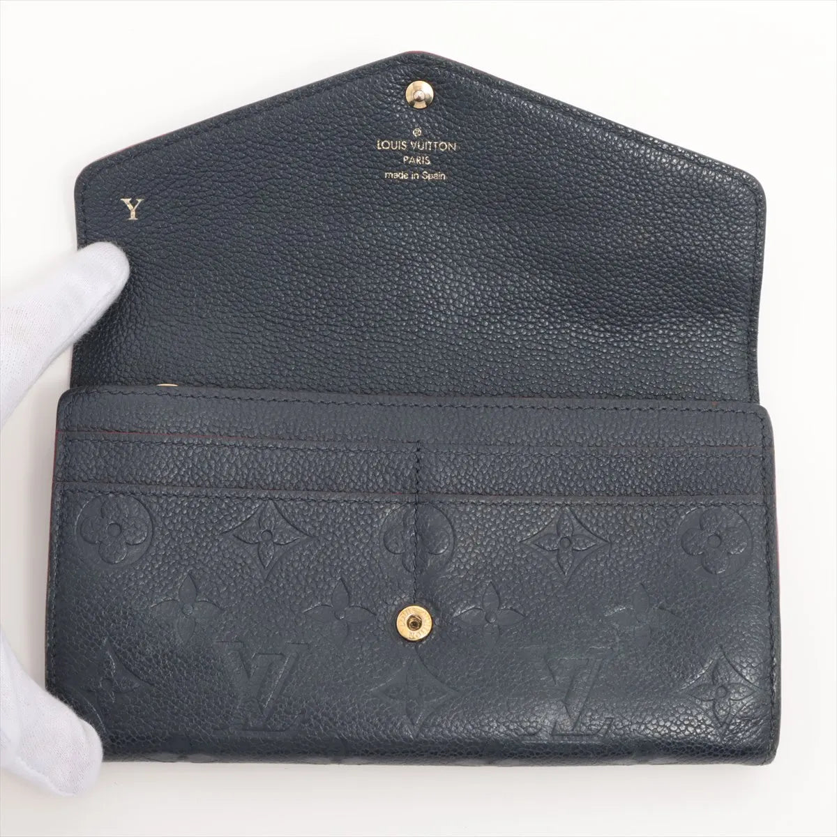 Louis Vuitton Monogram Empreinte Sarah Wallet Marine Rouge