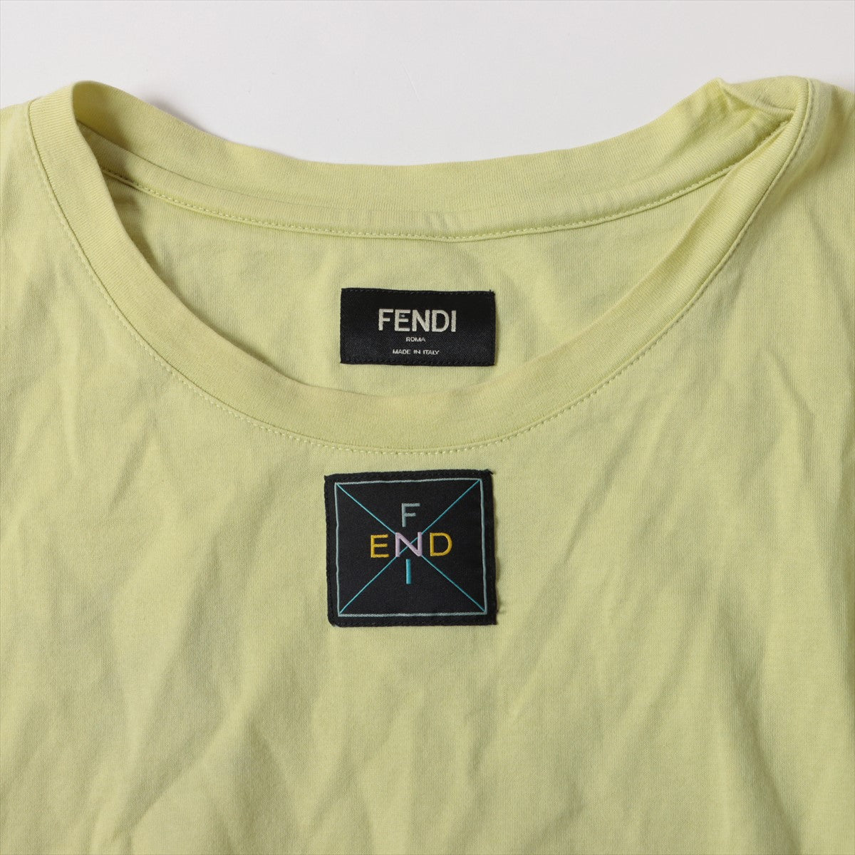 Fendi Label Tag Logo T-shirt Yellow