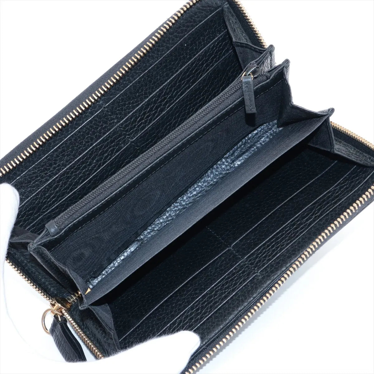 Gucci GG Marmont Leather Zip Round Wallet Black