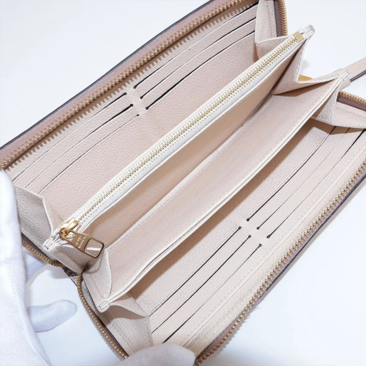 Louis Vuitton Monogram Bicolor Empreinte Zippy Wallet Creme x Bois de Rose