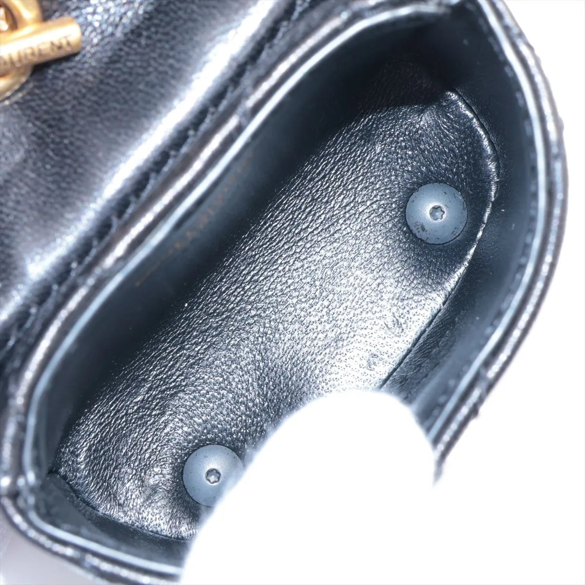 Saint Laurent Paris YSL Logo Leather Pouch Black