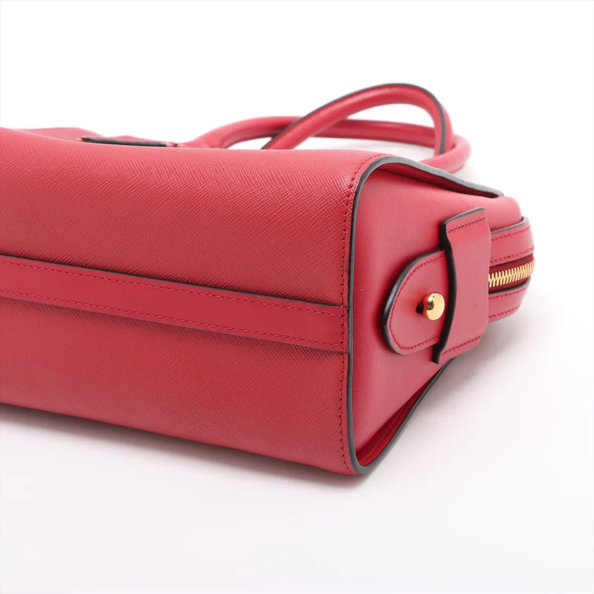 Prada Saffiano Leather Two-Way Handbag Red