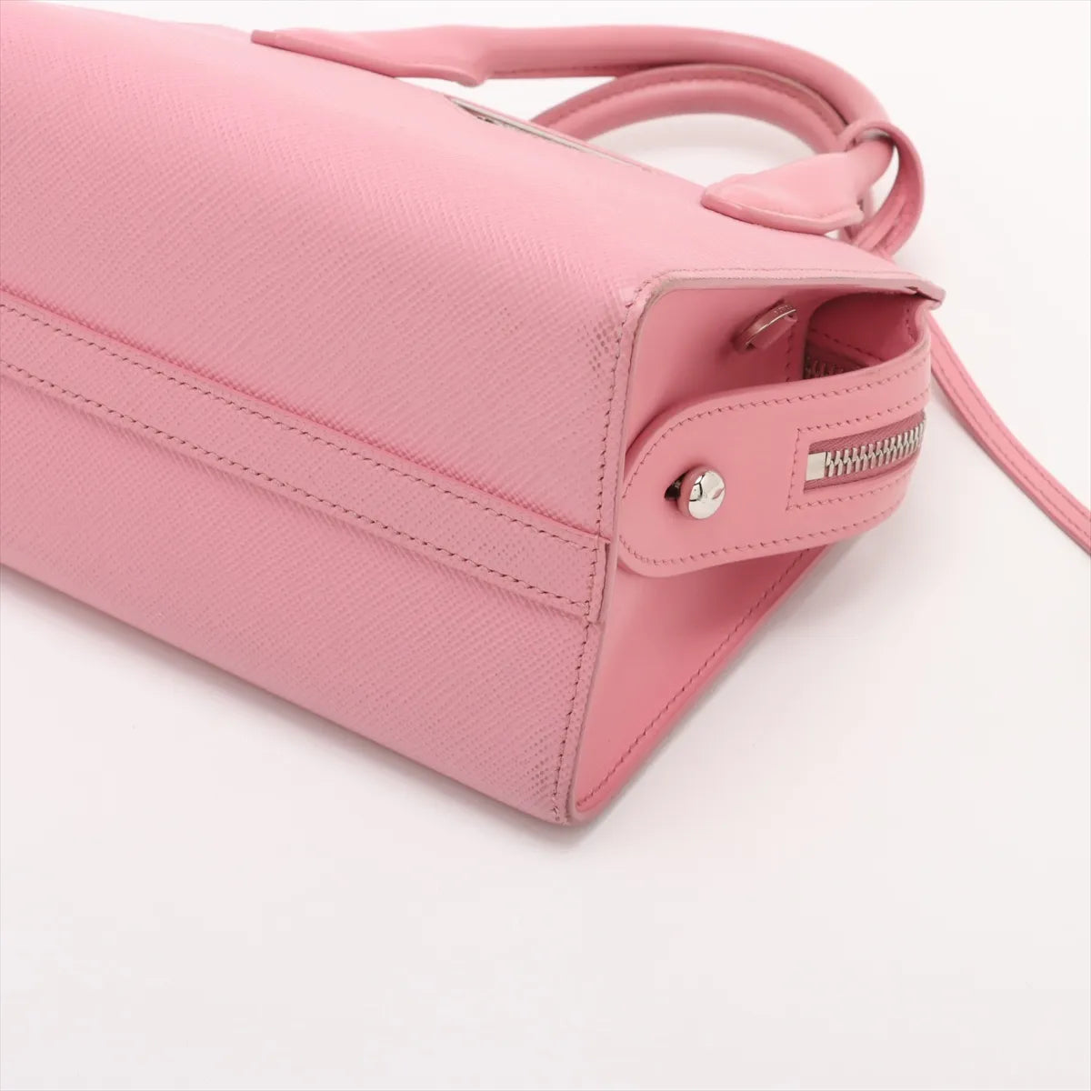 Prada Saffiano Cuir Leather Two-Way Handbag Pink