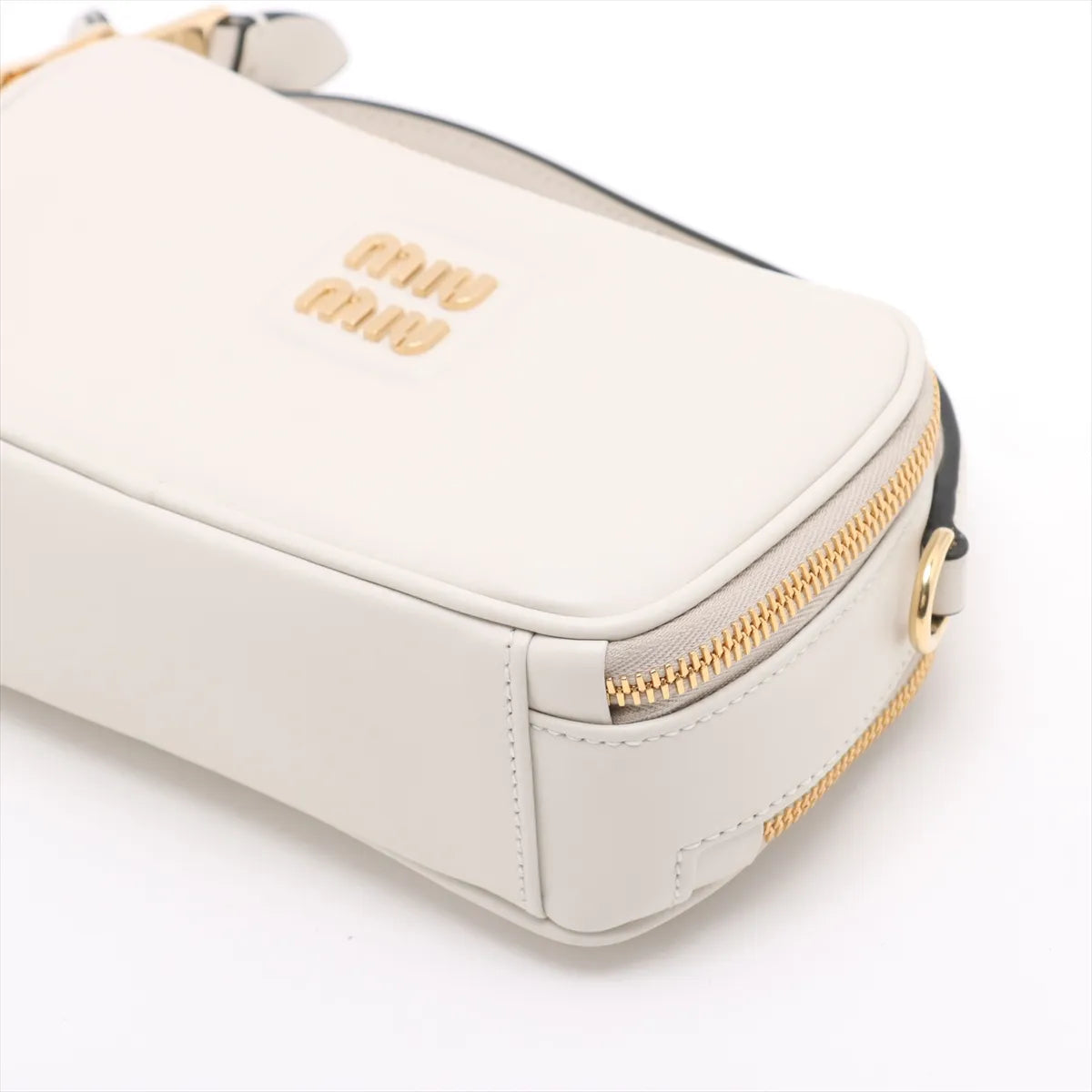 Miu Miu Leather Two-Way Handbag White