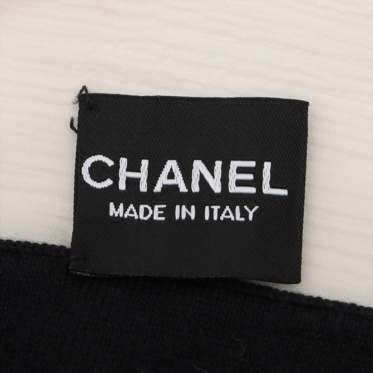 Chanel Logo Stripe Black & White  Scarf