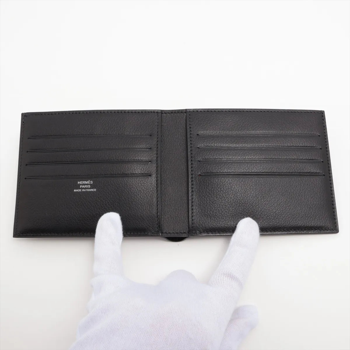 Hermès Citizen Twill Compact Card Holder Black