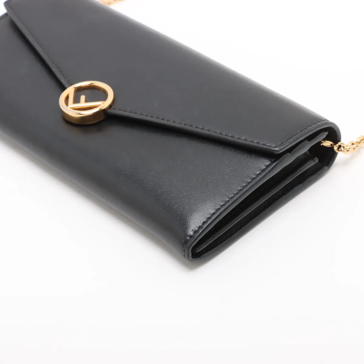 Fendi Leather Wallet on Chain Black