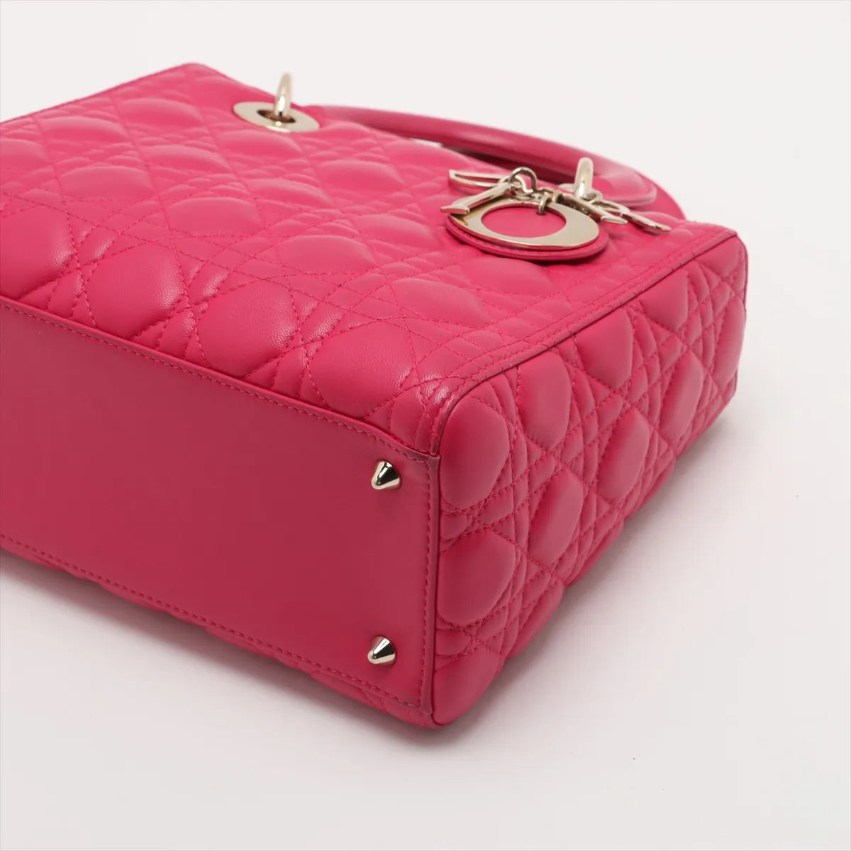 Christian Dior Lady Dior Cannage Leather Handbag Hot Pink