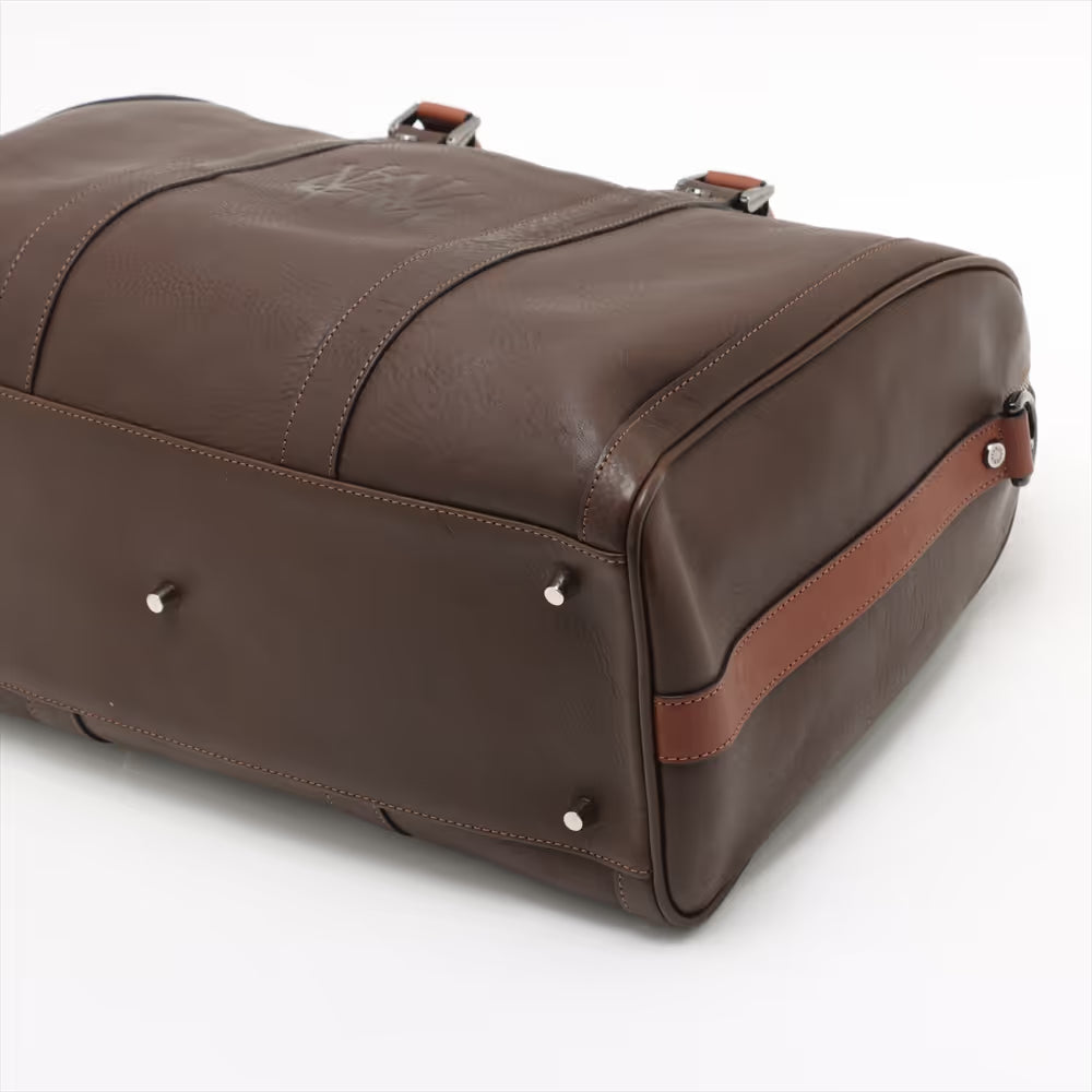 Cocomister Leather Two-Way Boston Bag Brown