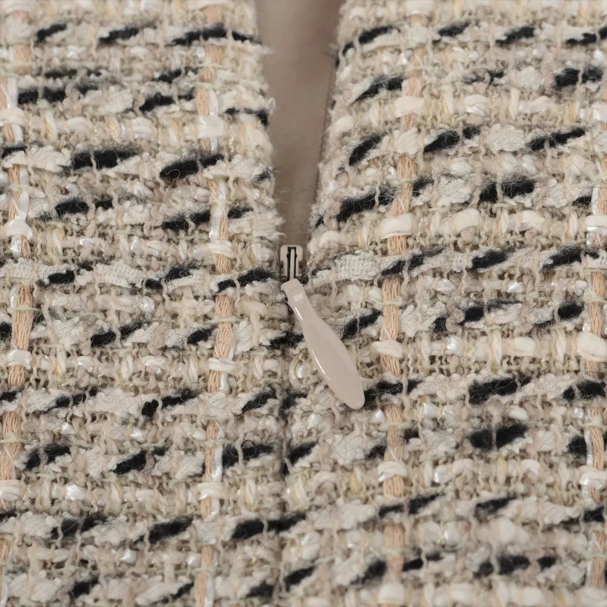 Chanel CC Logo Cotton & Wool Skirt Beige