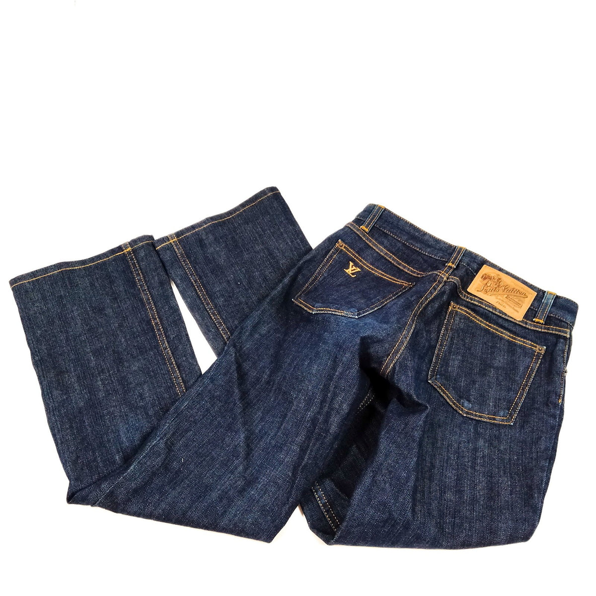 Louis Vuitton Monogram Ladies Cotton Denim Jeans Blue