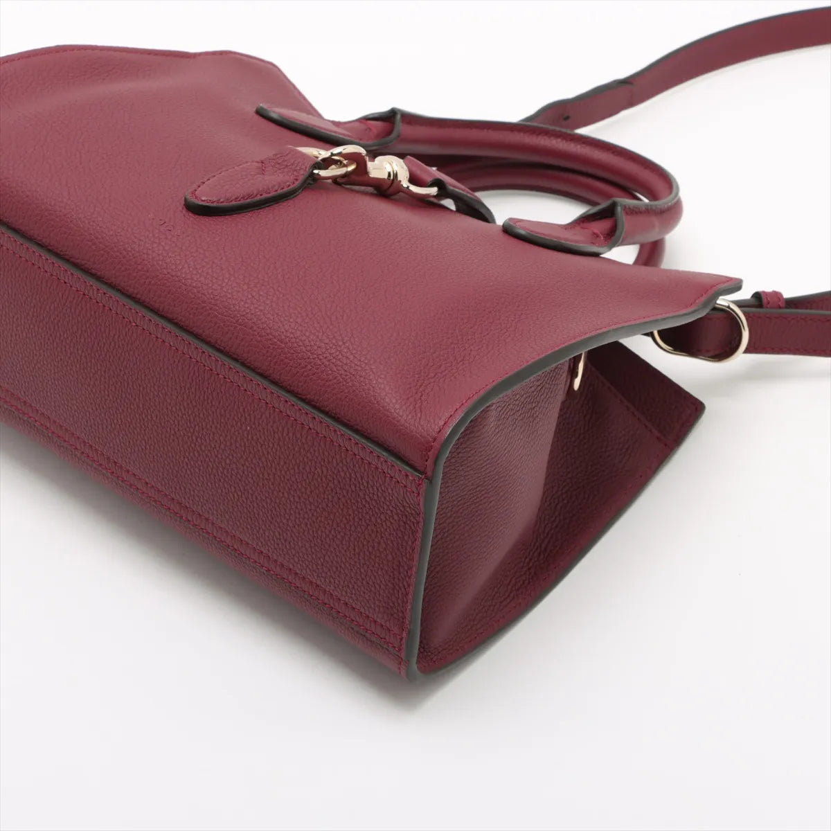 Gucci Hook-closure Medium Leather Two-Way Handbag Bordeaux