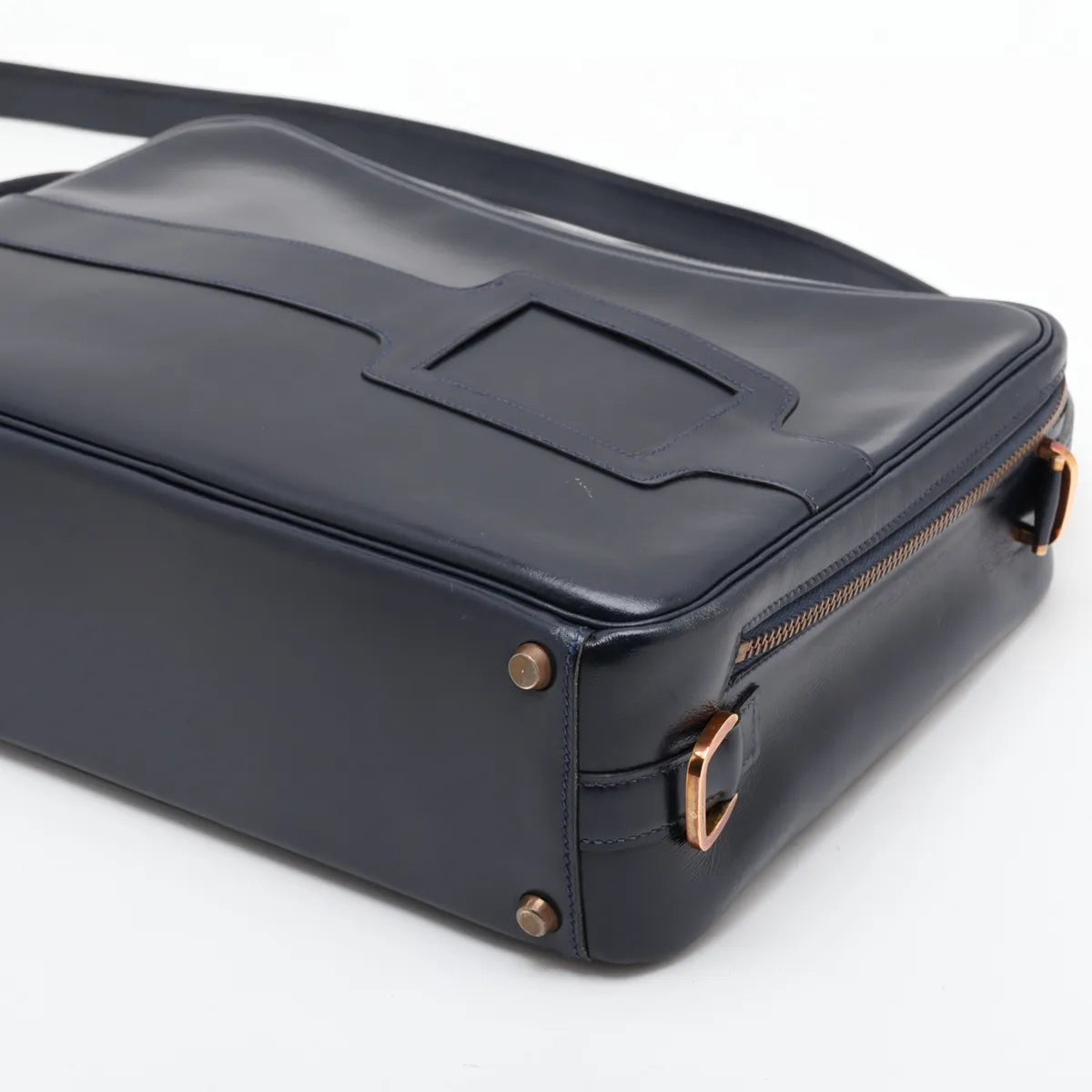 Hermes Vintage Box Calf Blue Indigo