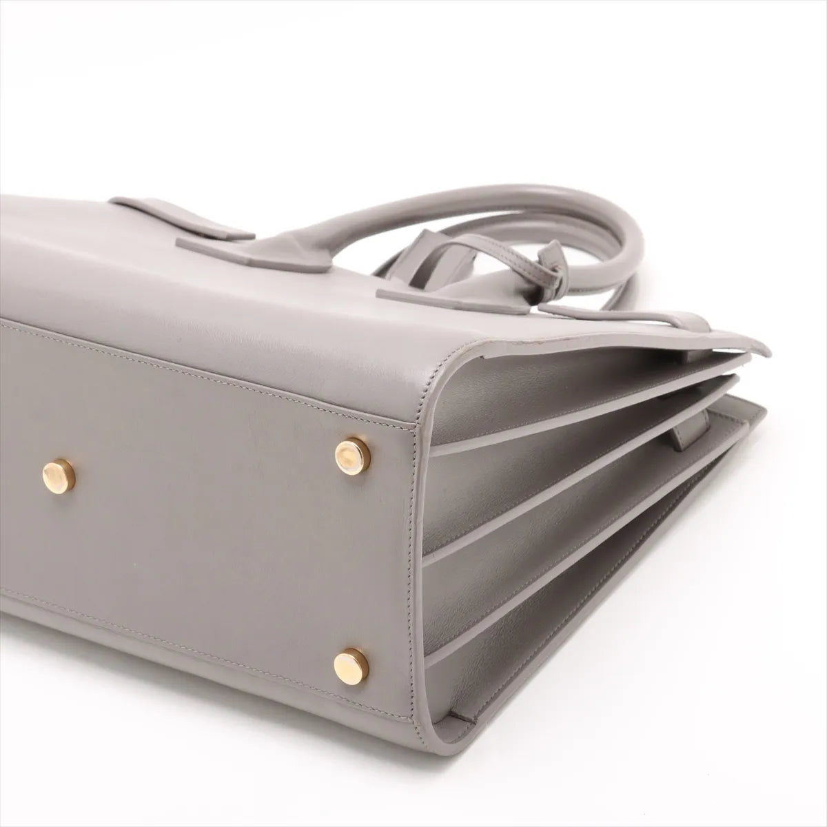 Saint Laurent Paris Sac de Jour Leather Two-Way Handbag Gray