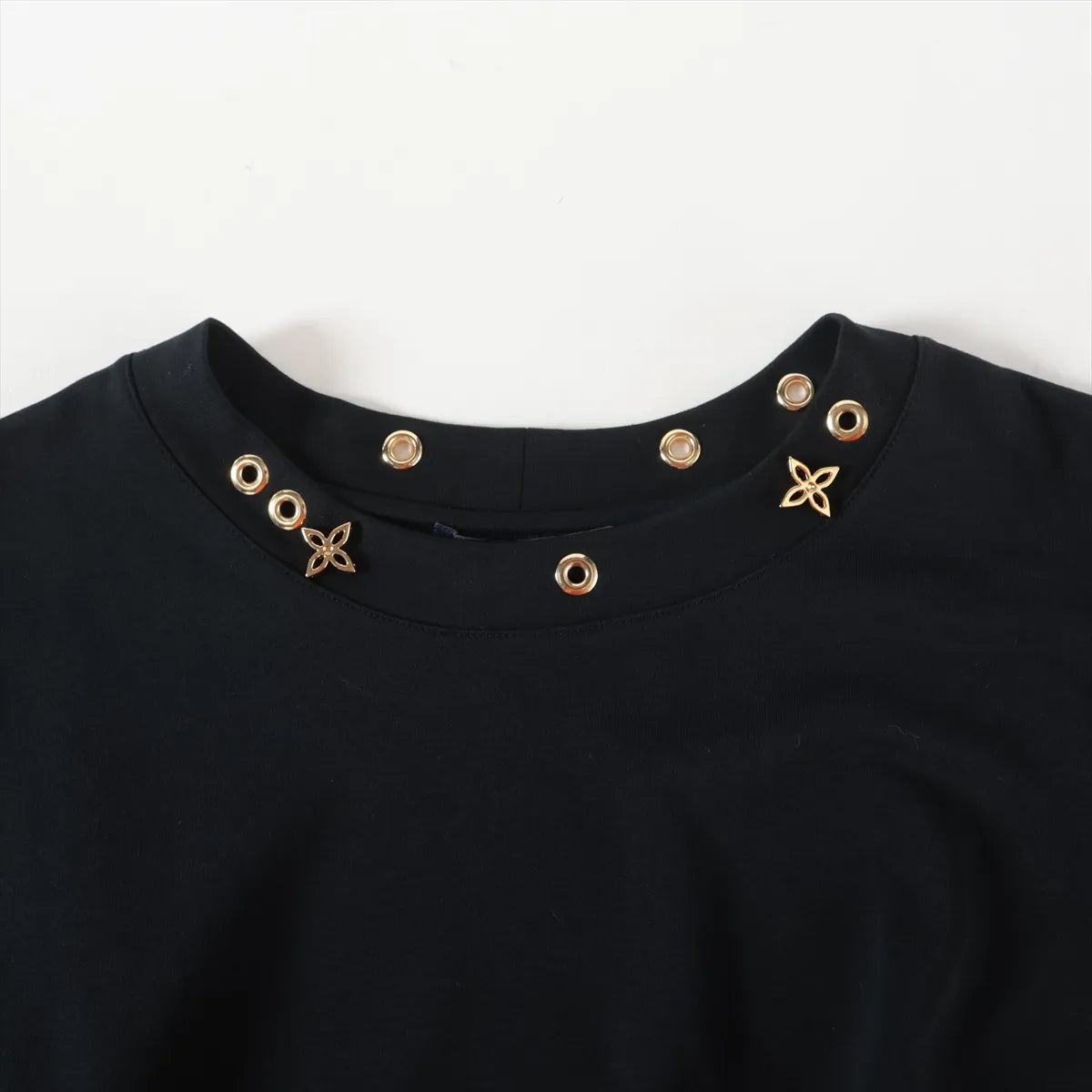 Louis Vuitton LV Flower & Round Stud Cotton T-shirt Black