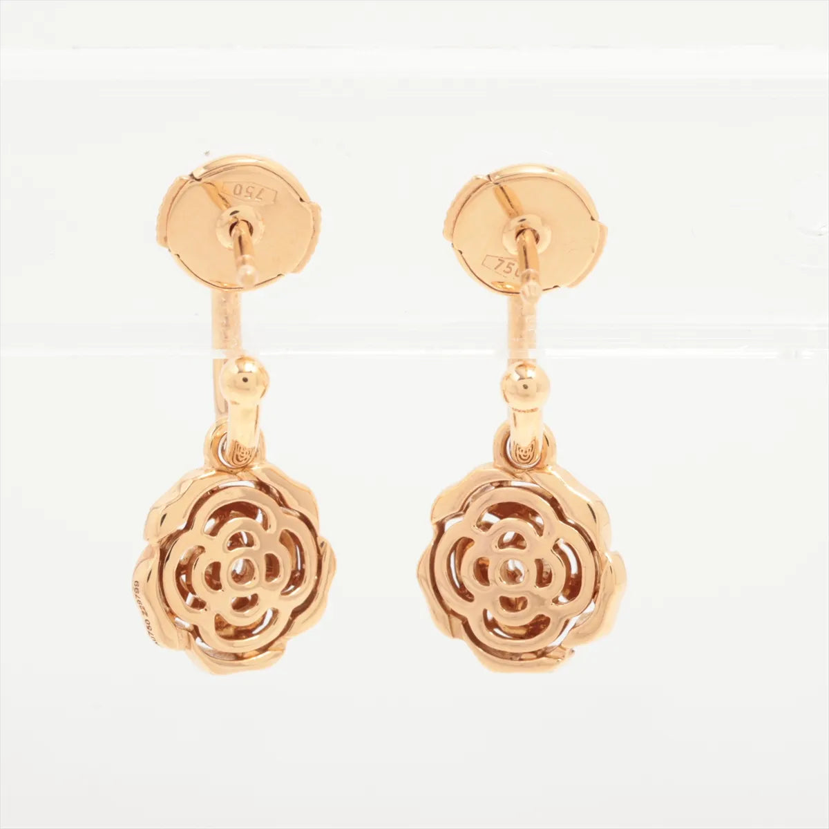 Chanel Camelia Dangling Hoop Earring Gold