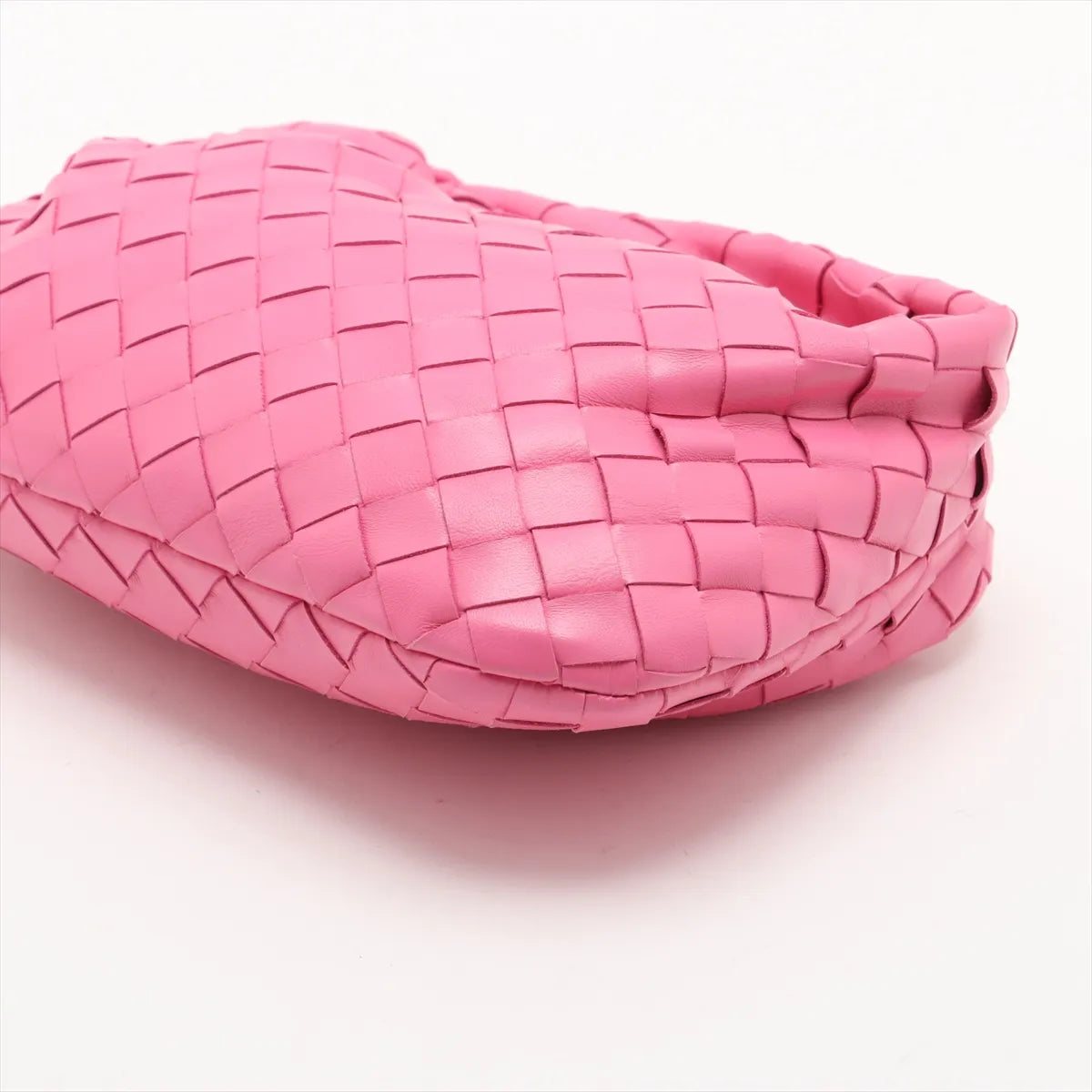 Bottega Veneta Intrecciato Mini Jodie Leather Handbag Pink