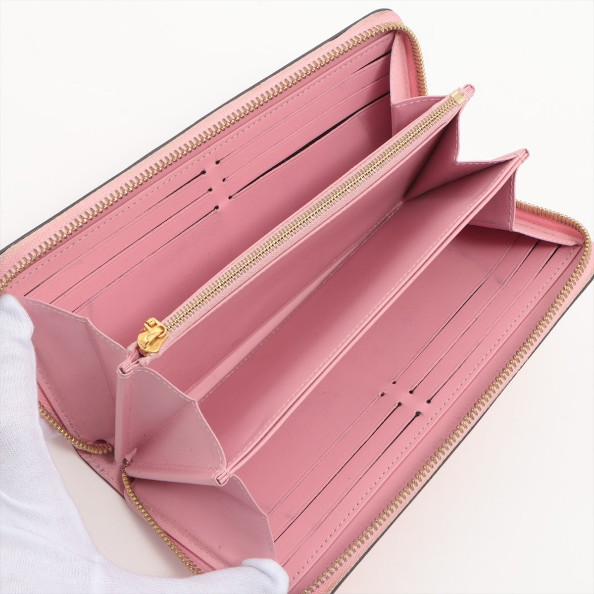Louis Vuitton Monogram Vernis Zippy Wallet Pink