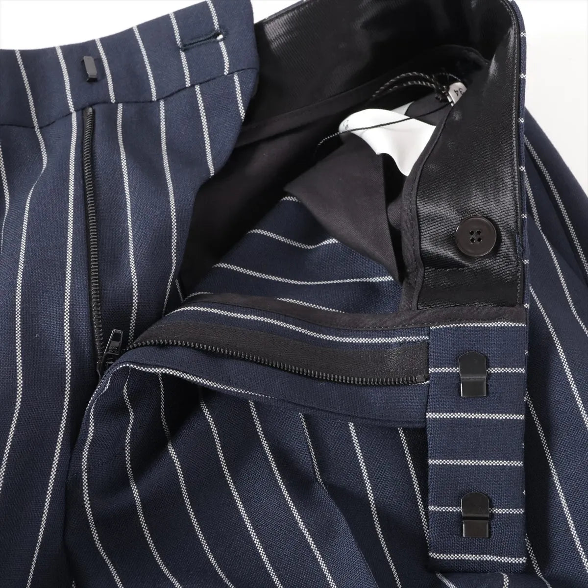 Celine Stripe Rayon Slacks Navy Blue