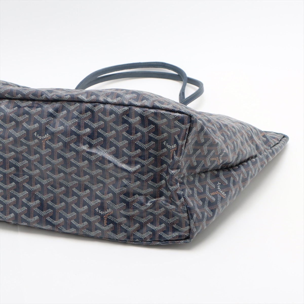 Goyard Saint Louis GM Leather Tote Bag Navy Blue