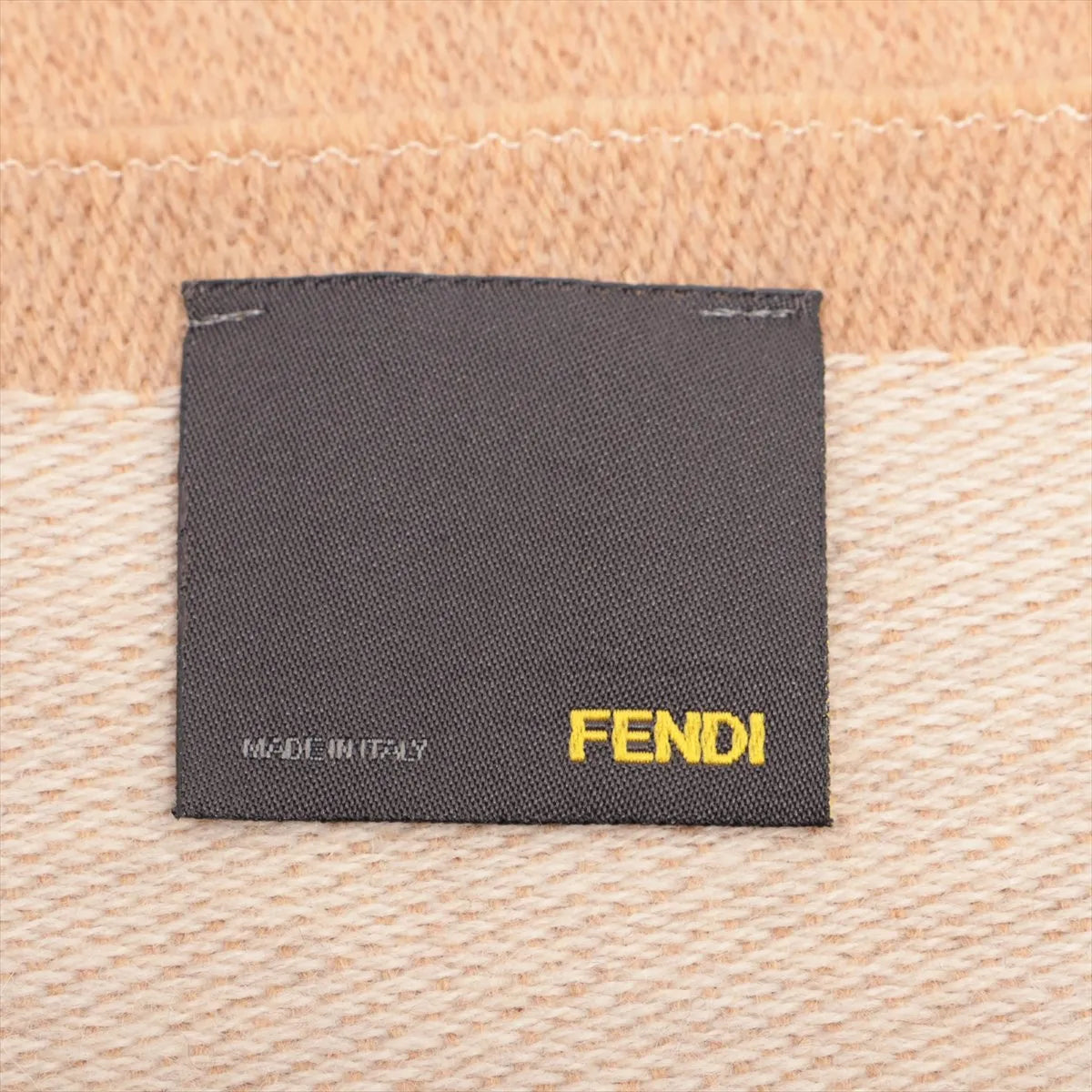 Fendi FF Logo Wool Scarf Beige