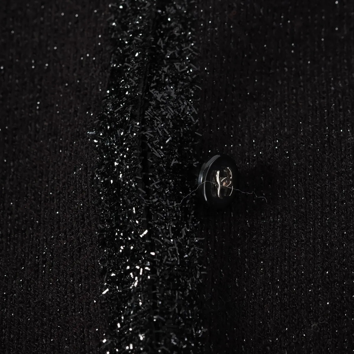 Chanel CC Logo Rayon Cardigan Black