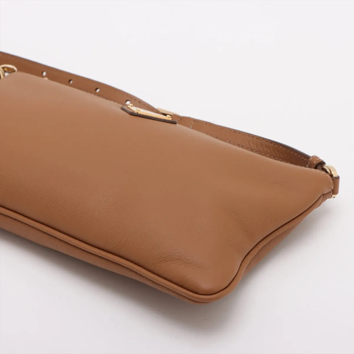 Prada Soft Grain Leather Shoulder Bag Brown