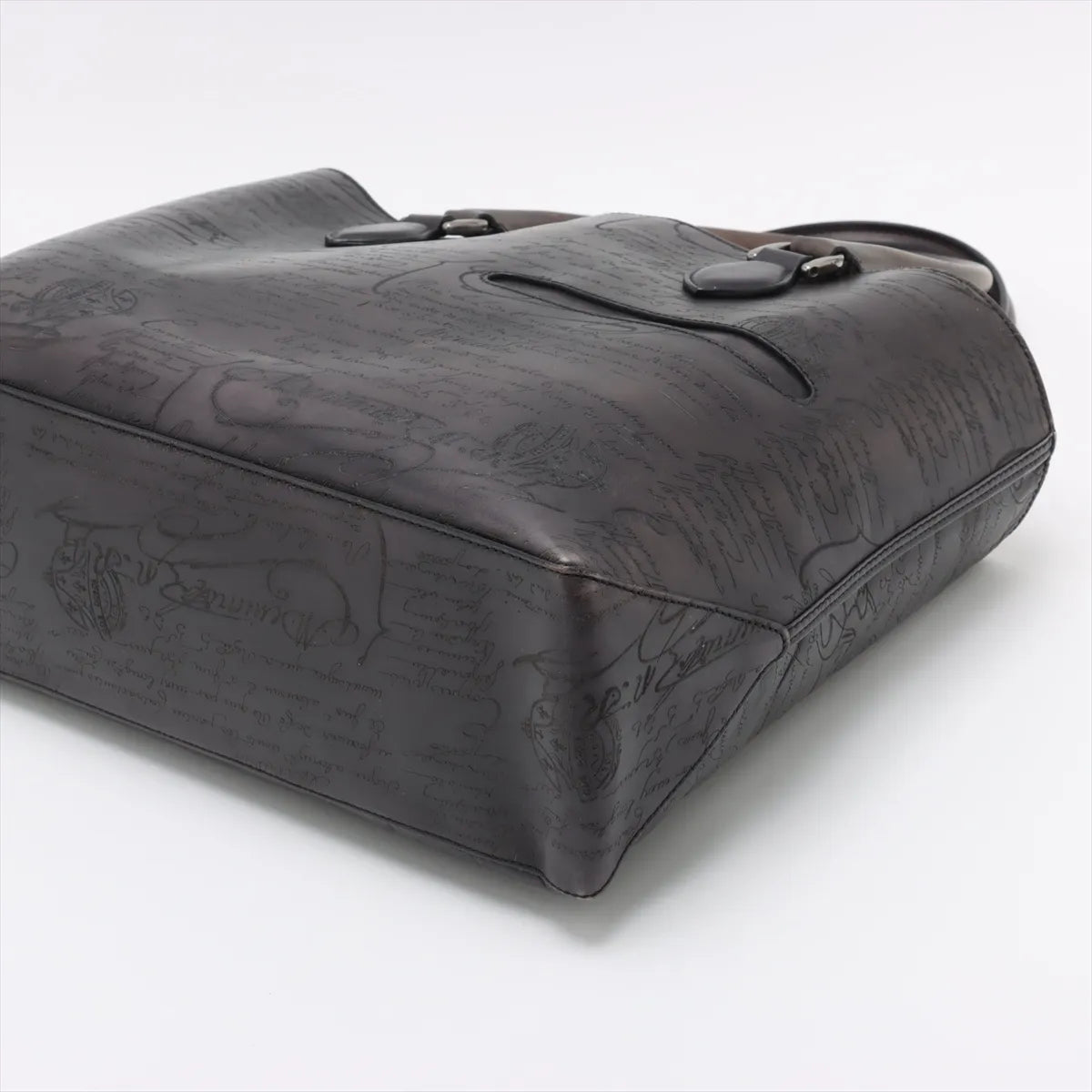 Berluti Calligraphy Toujour Leather Chain Tote Bag Black