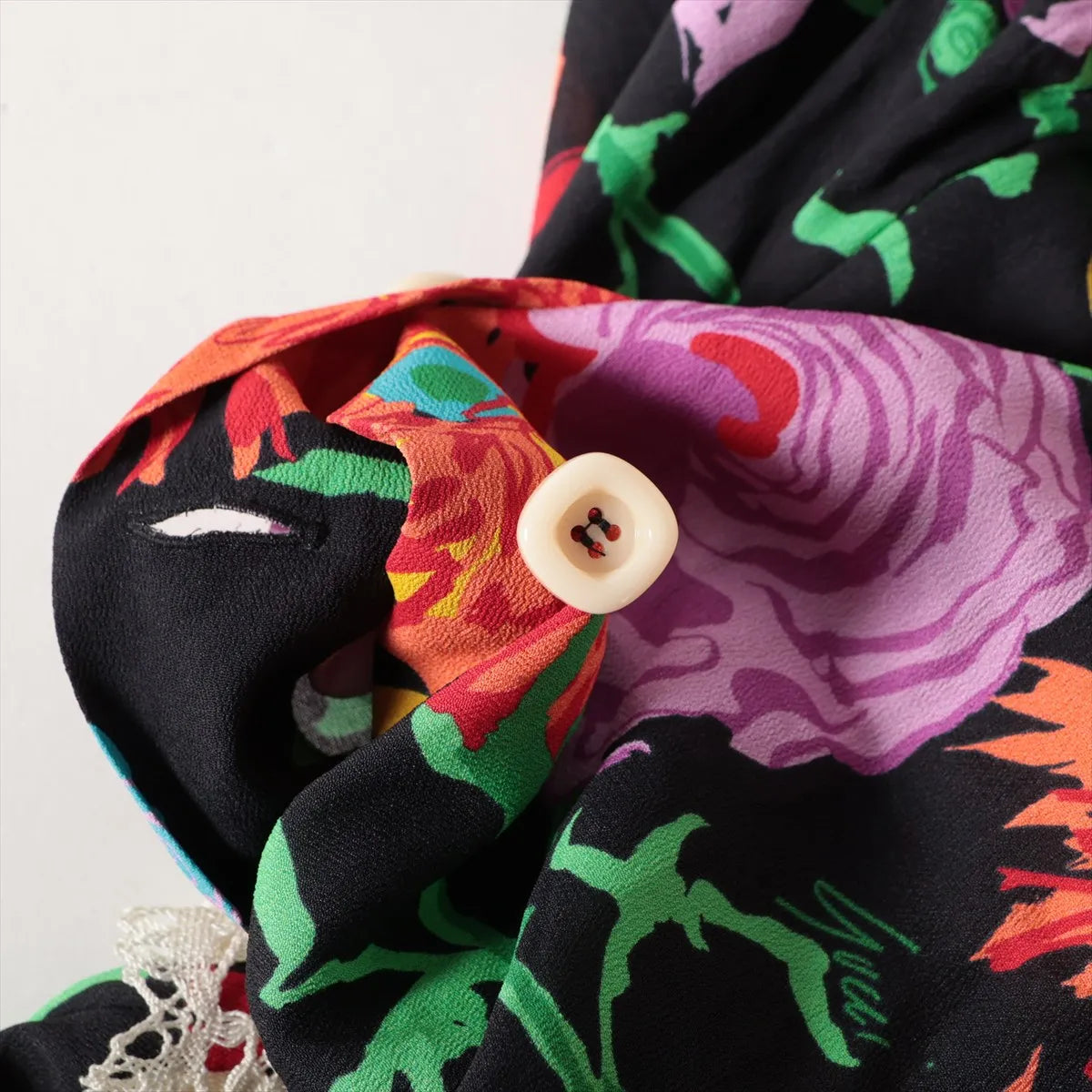 Gucci Multicolor Floral Rayon Long Skirt Black