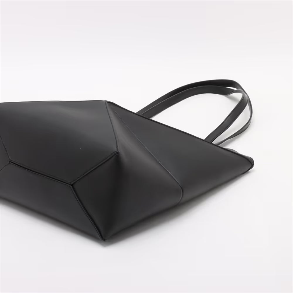 Loewe Puzzle Fold Medium Leather Tote Bag Black