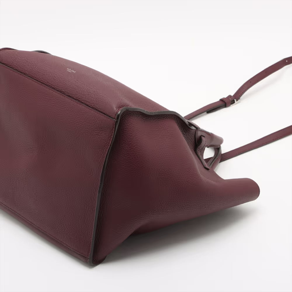 Celine Big Bag Small Leather Two-Way Shoulder Bag Bordeaux