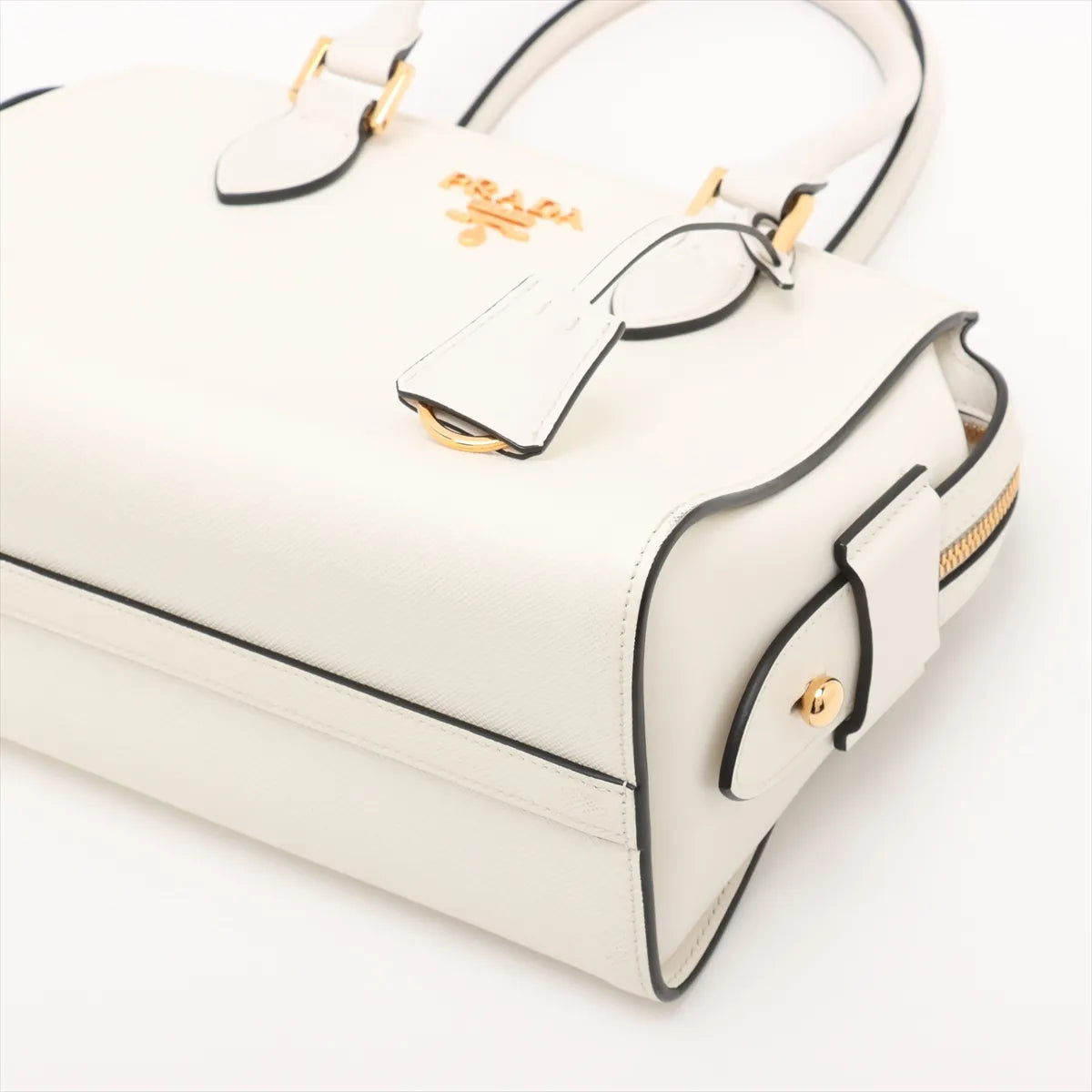 Prada Saffiano Leather Two-Way Handbag White