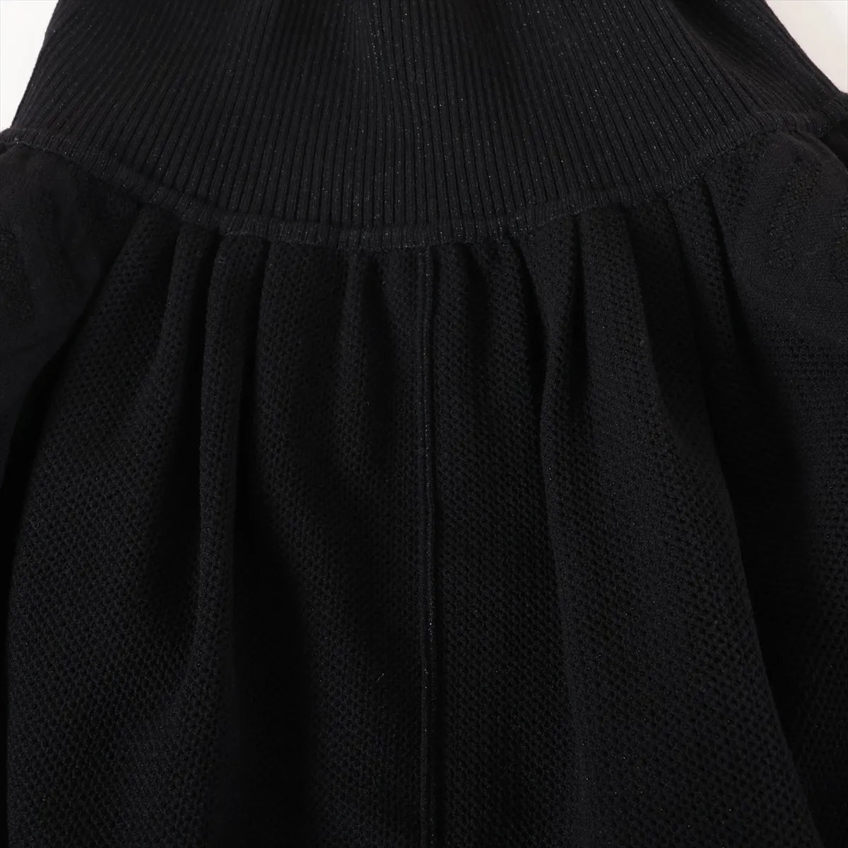 Chanel CC Logo Glitter Wool Knit Skirt Black