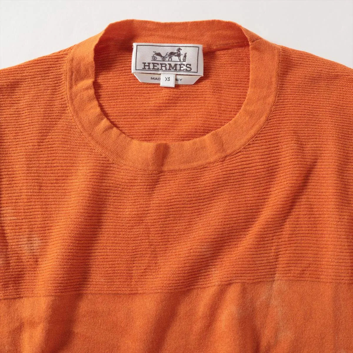 Hermès Cotton Knit T-shirt Orange