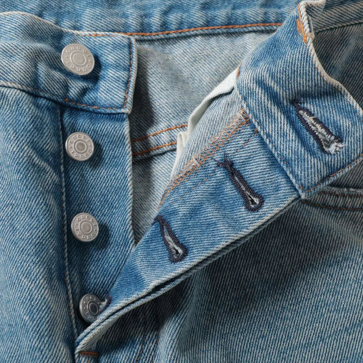 Gucci Sylvie Web Cotton Denim Pant Blue