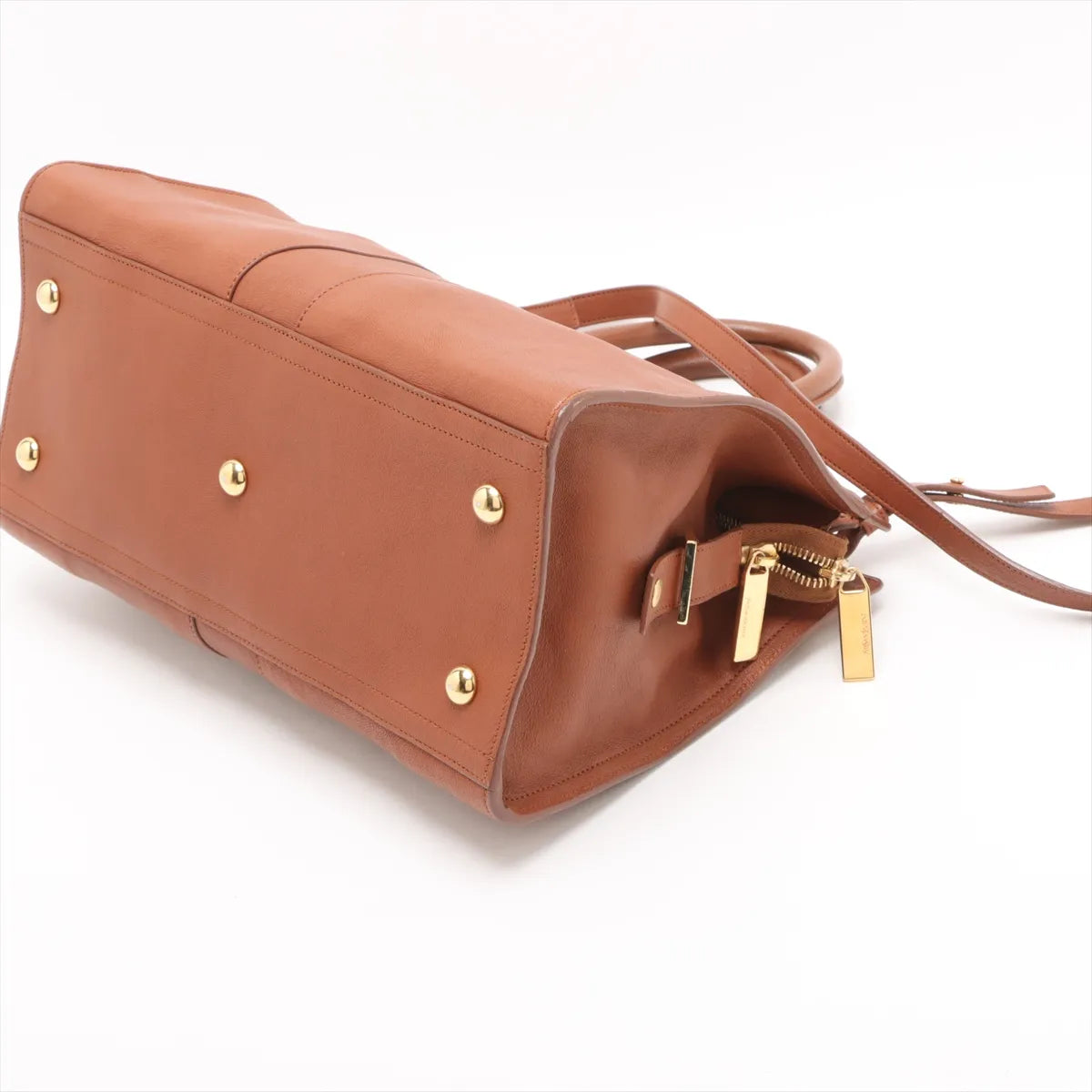 Yves Saint-Laurent Cabas Chyc Leather Two-Way Shoulder Bag Brown