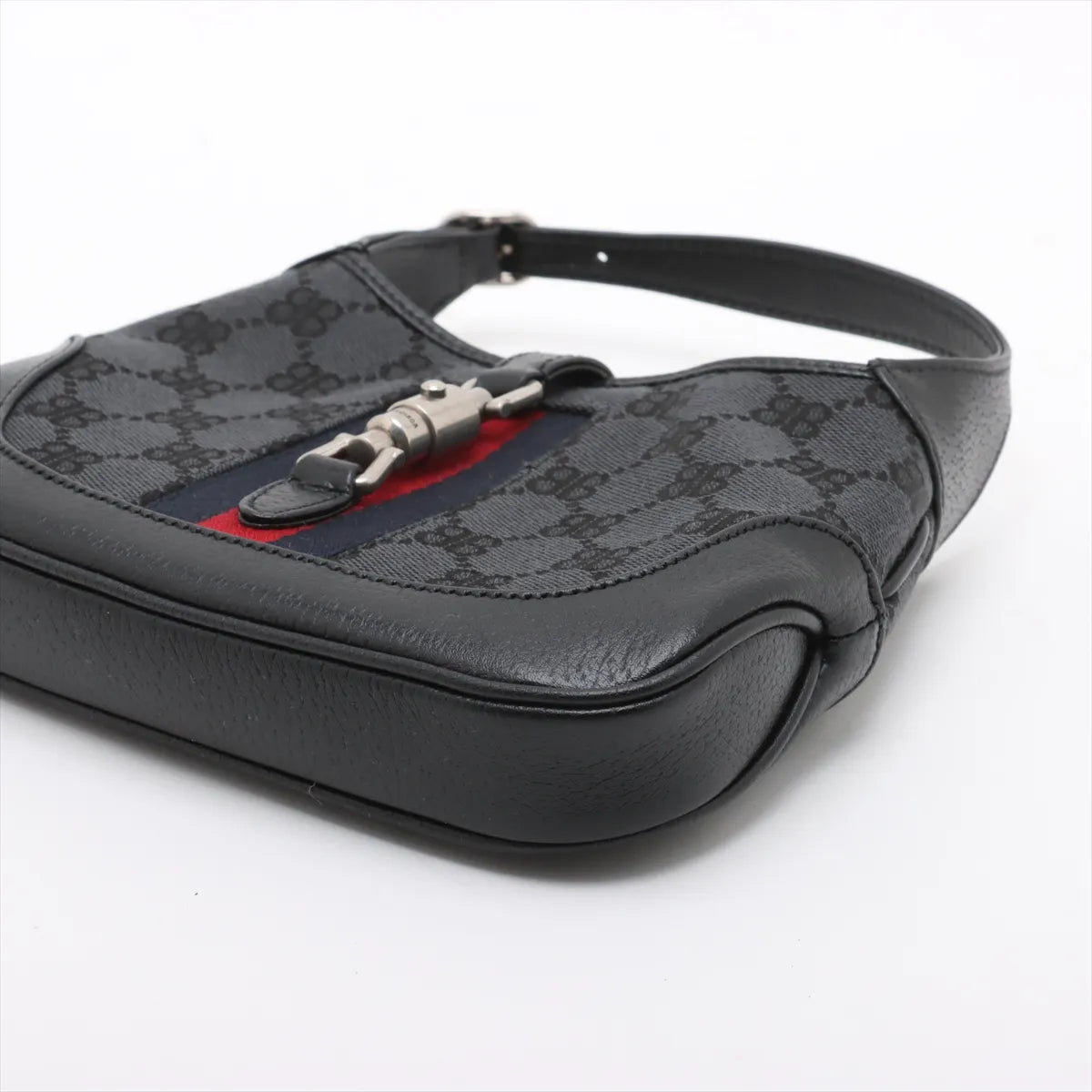 Gucci x Balenciaga Jackie Canvas Leather Two-Way Shoulder Bag Black