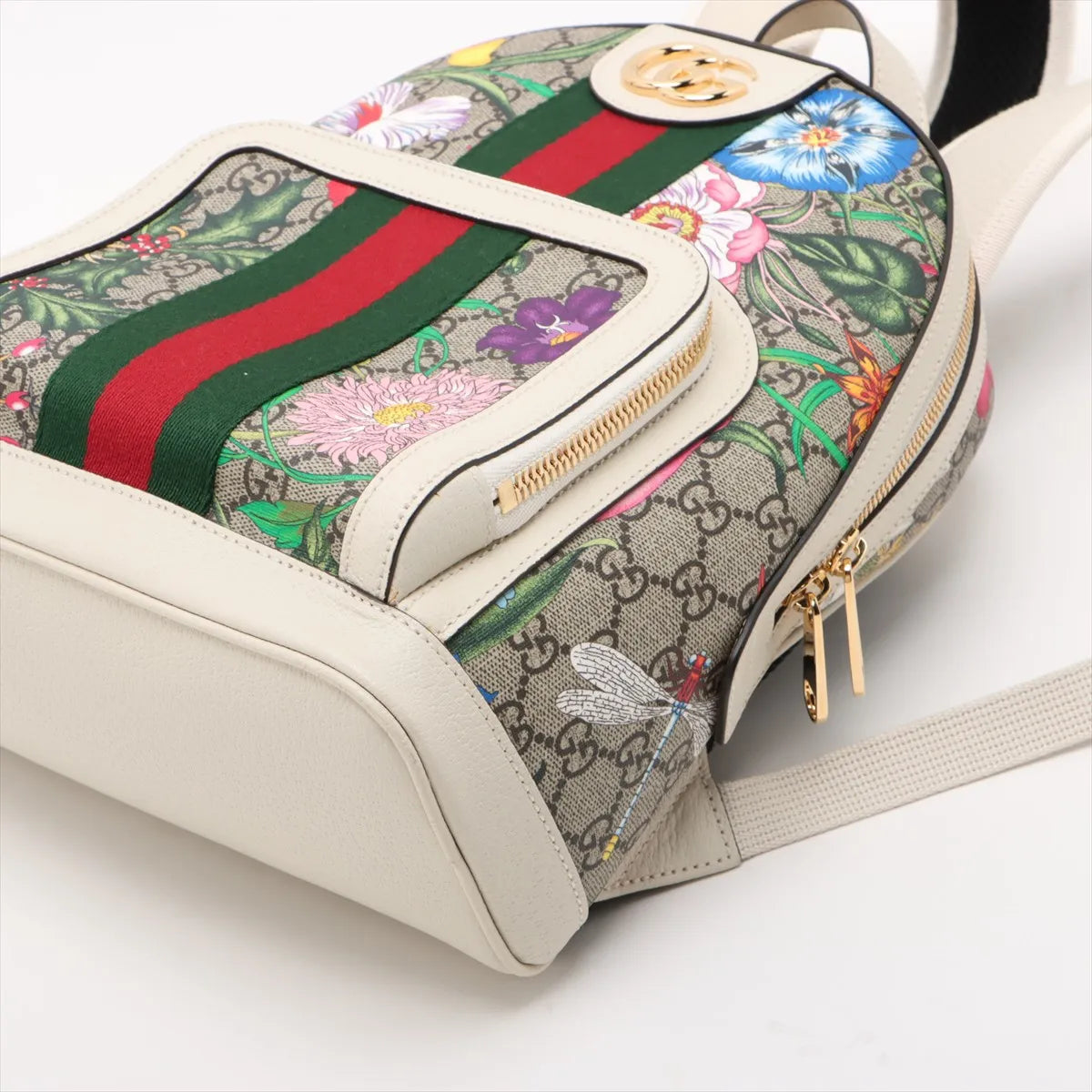 Gucci GG Floral Ophidia Backpack White