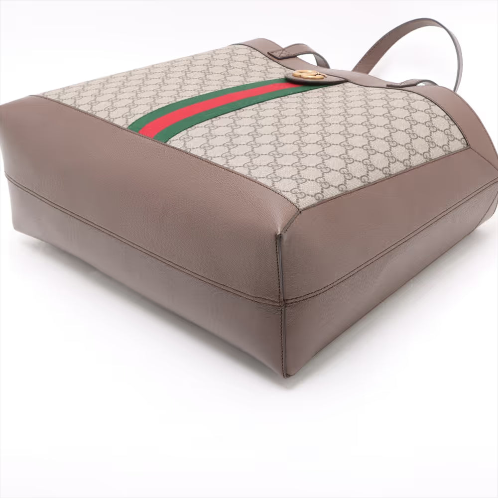 Gucci GG Supreme Ophidia Tote Bag Brown