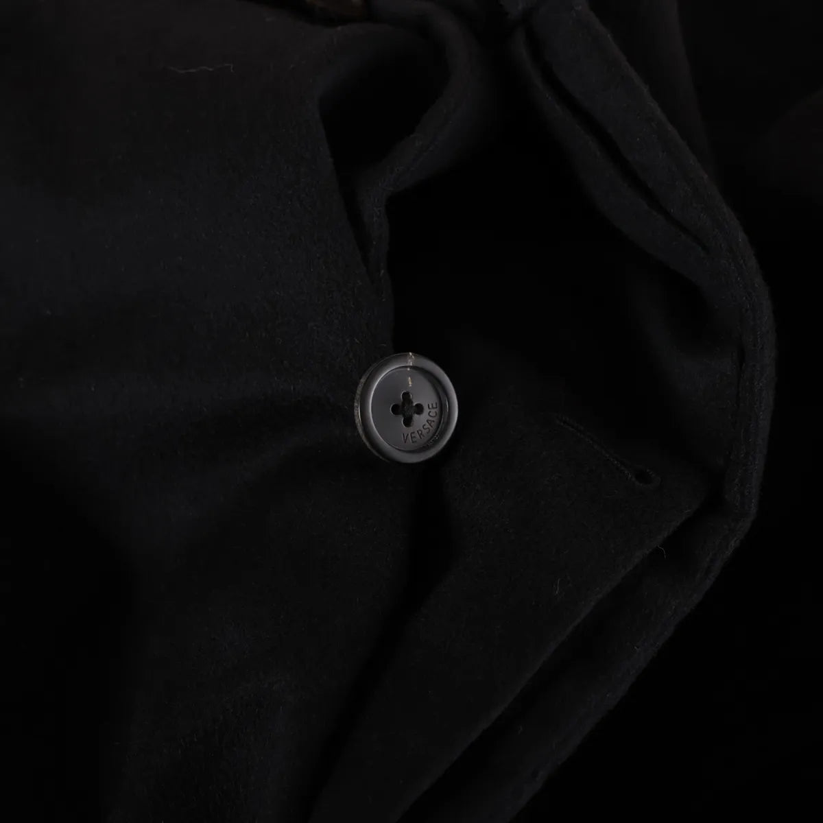 Gianni Versace Cashmere Chester Coat Black