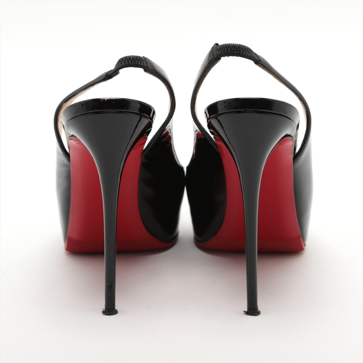 Christian Louboutin Patent Leather Open-toe Sling Back Pump Black