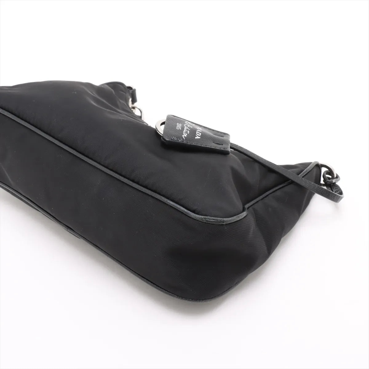 Prada Tessuto Nylon Leather Two-Way Shoulder Bag Black