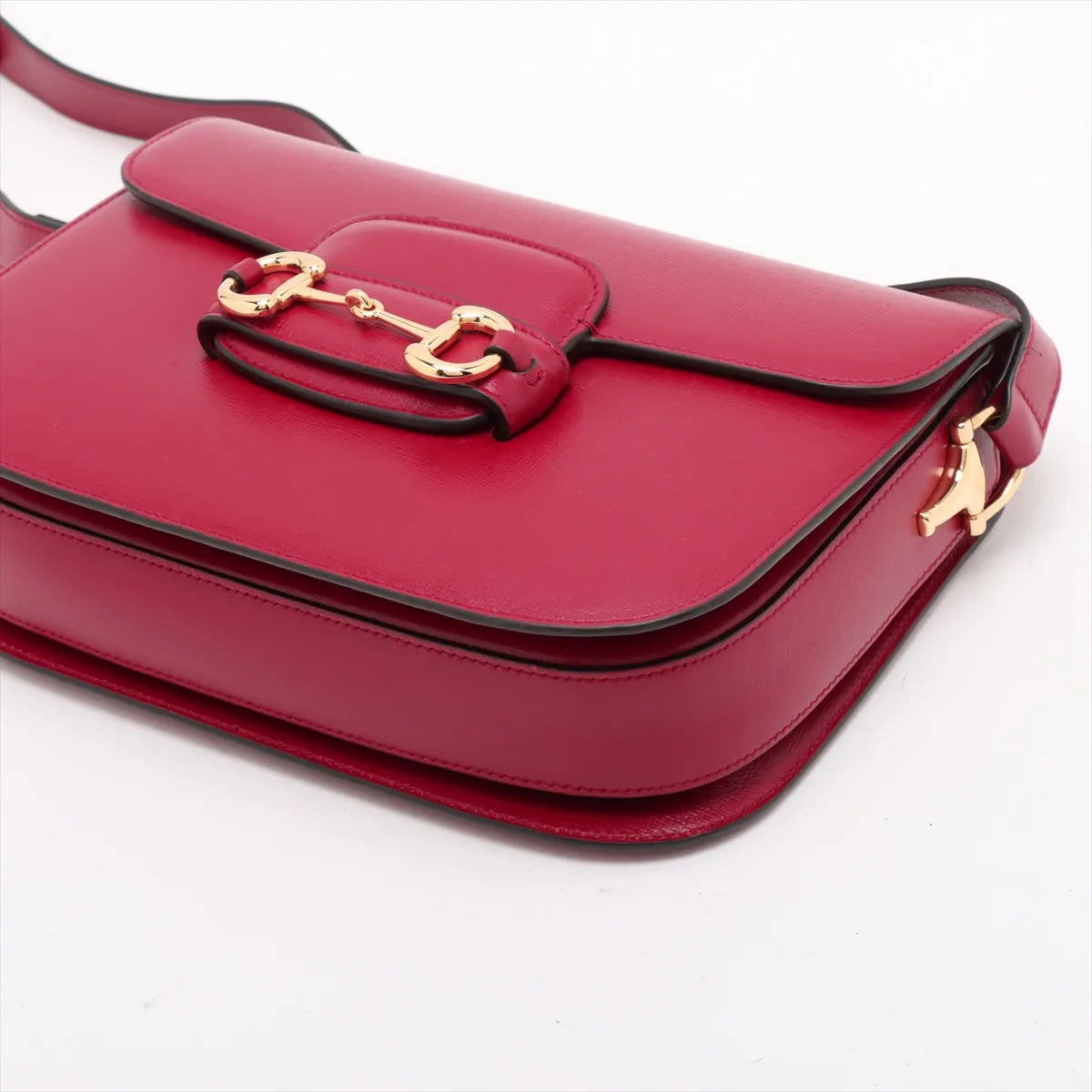 Gucci Horsebit 1955 Leather Shoulder Bag Red