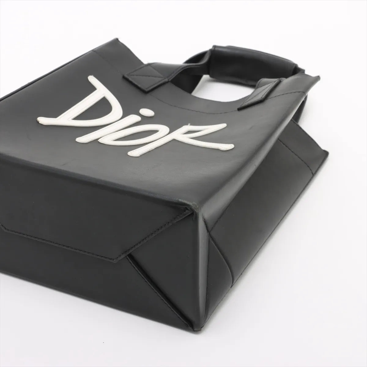 Dior x Stussy Leather Two-Way Tote Bag Black