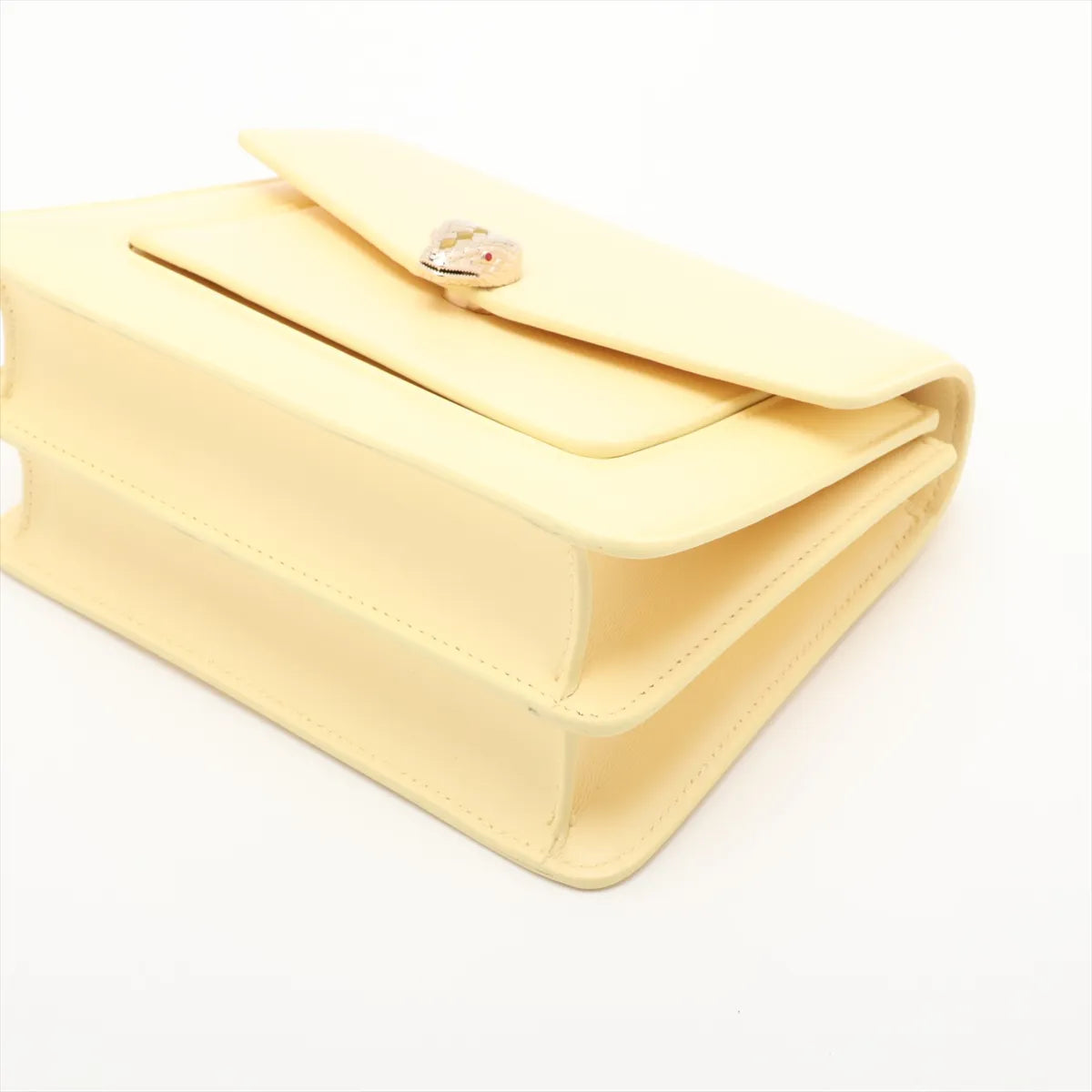 Bvlgari Serpenti Leather Two-Way Shoulder Bag Yellow