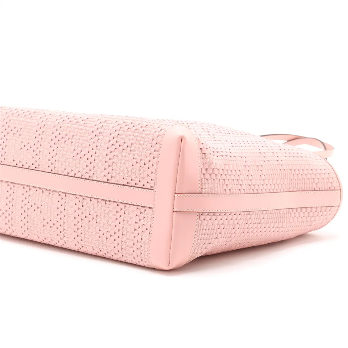 Fendi Zucca Interwoven Leather Tote Bag Pink