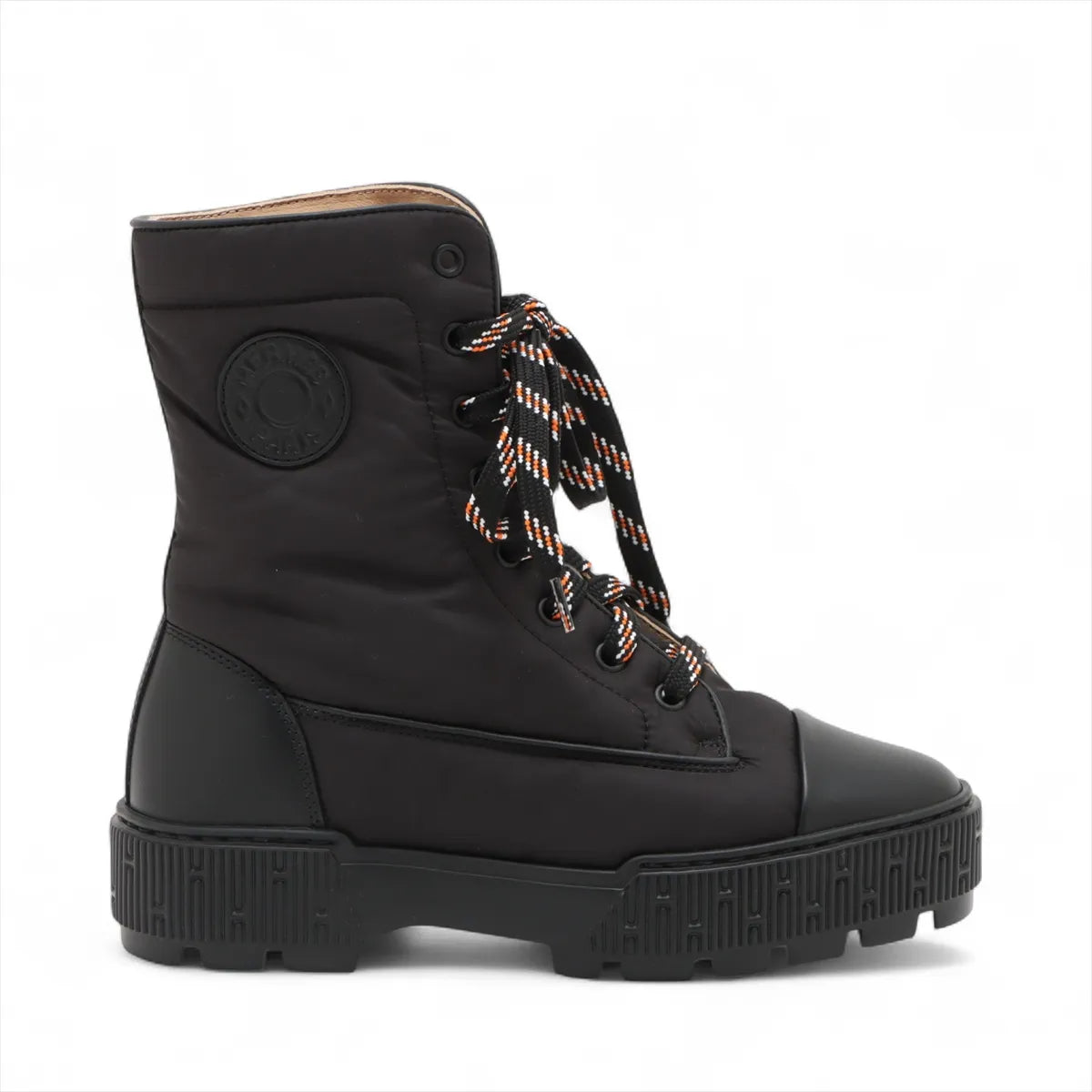 Hermes Fresh Nylon Leather Short Boots Black
