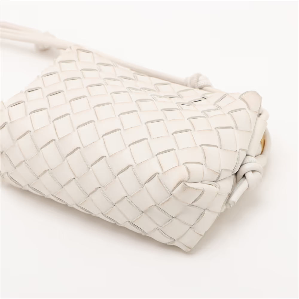 Bottega Veneta Intrecciato Mini Loop Leather Shoulder Bag Beige