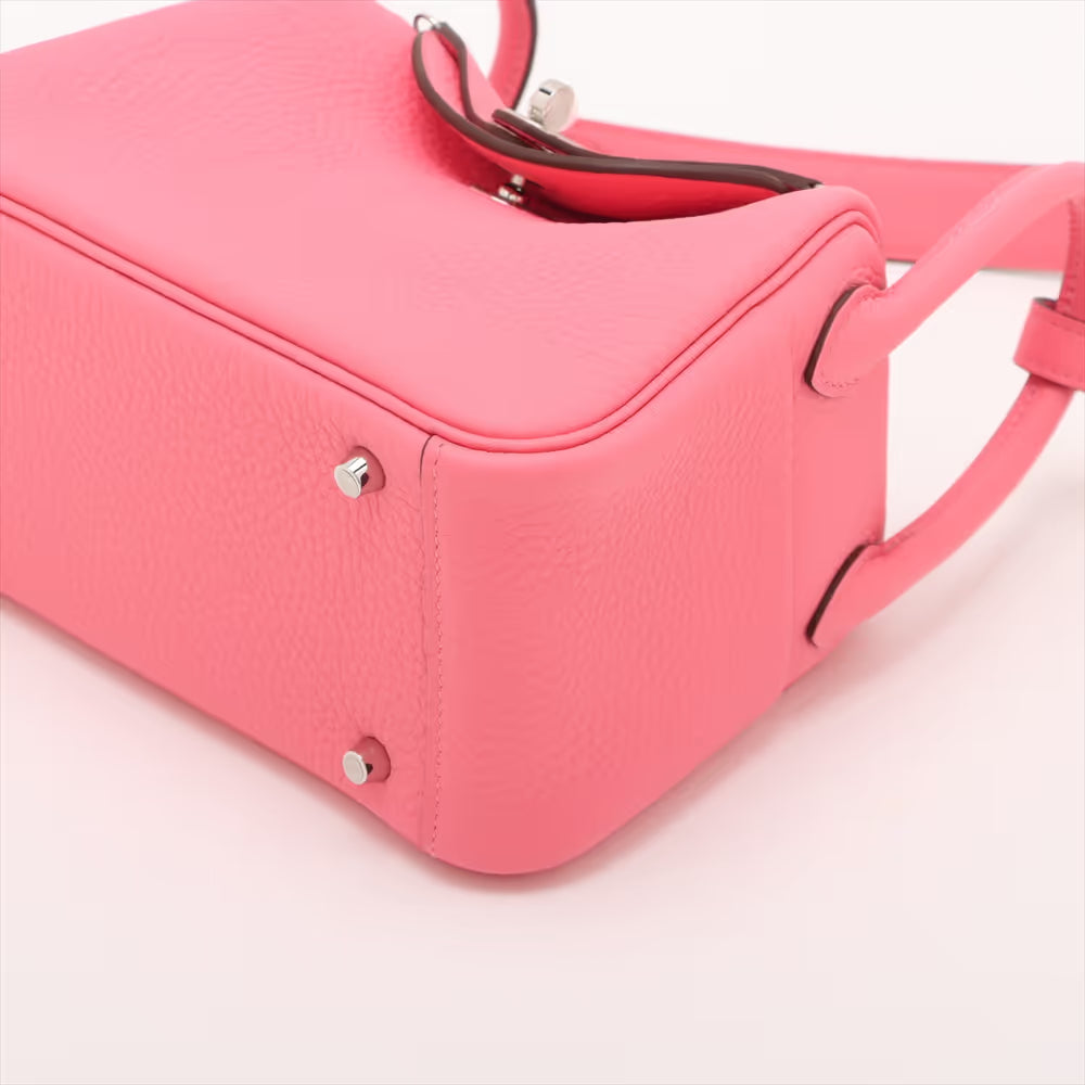 Hermès Lindy Mini 20 Taurillon Clemence Rose Azalee