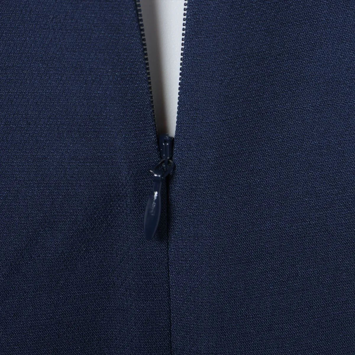 Valentino Wool Silk Dress Navy x Ivory